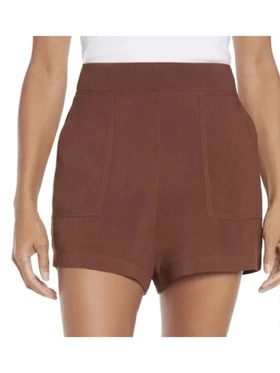 Wildfox Pants - NWT Wildfox Women's Shorts XL Brown 5" Inseam Elastic Waist Lightweight Rayon